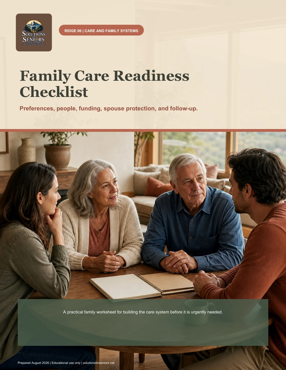 Cover of Care and Family Systems: Family Care Readiness Checklist