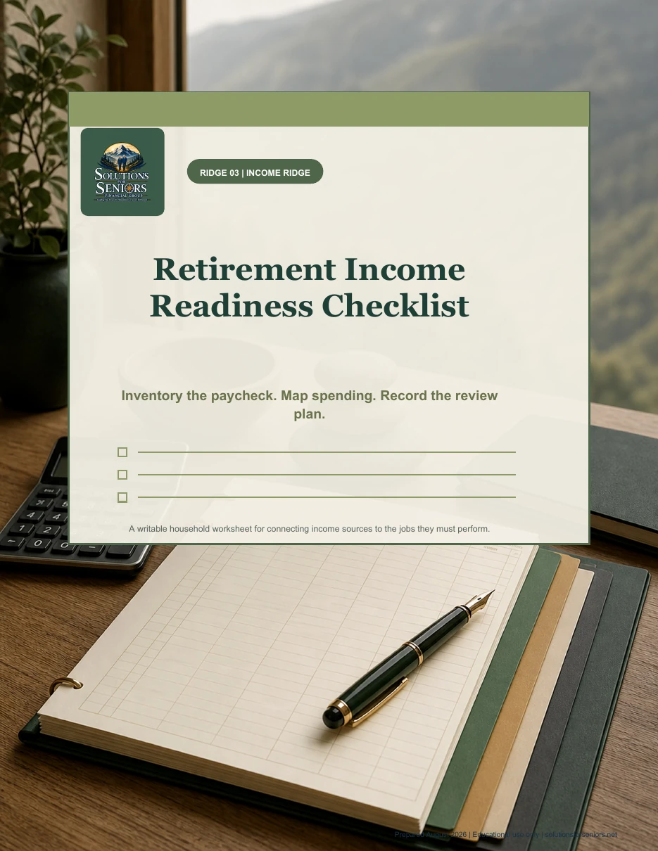 Cover of Income Ridge: Retirement Income Readiness Checklist