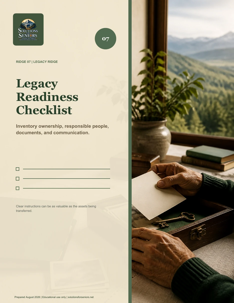 Cover of Legacy Ridge: Legacy Readiness Checklist